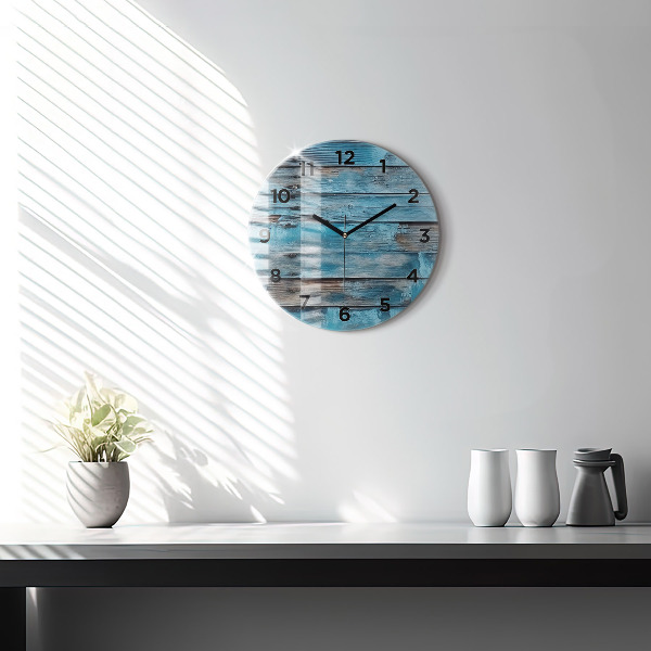 Orologio rotondo in vetro Tavole blu