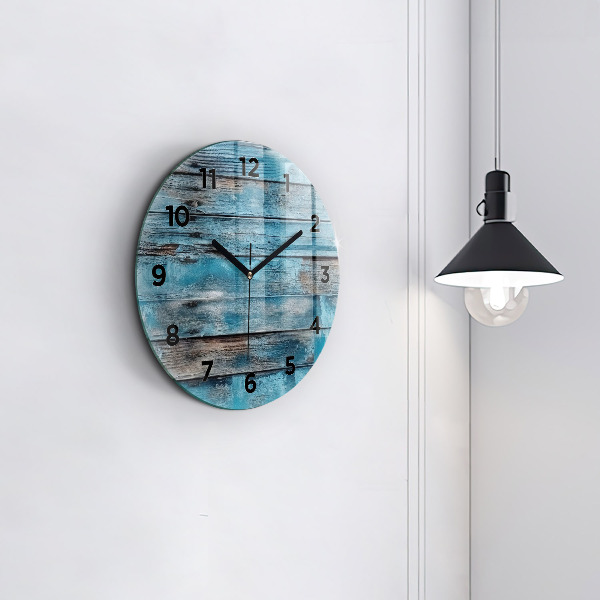 Orologio rotondo in vetro Tavole blu