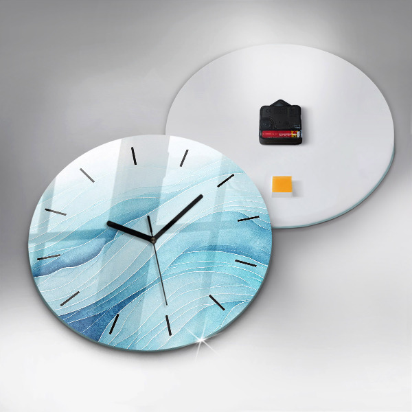 Orologio rotondo in vetro Nuvole blu
