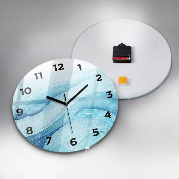 Orologio rotondo in vetro Nuvole blu