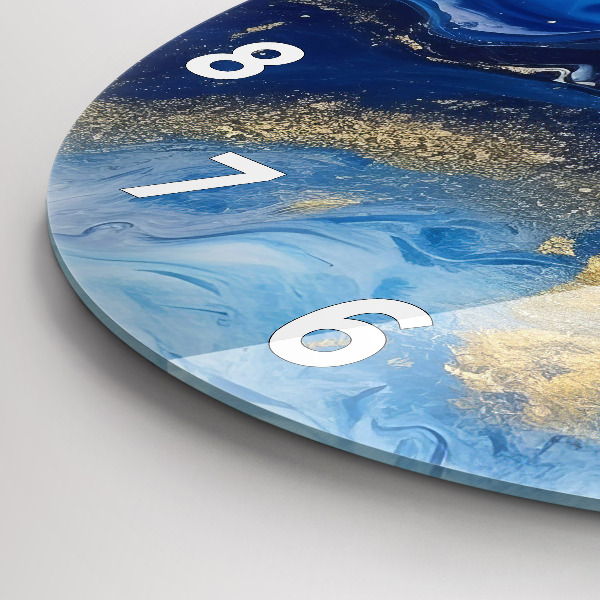 Orologio rotondo in vetro Marmo blu