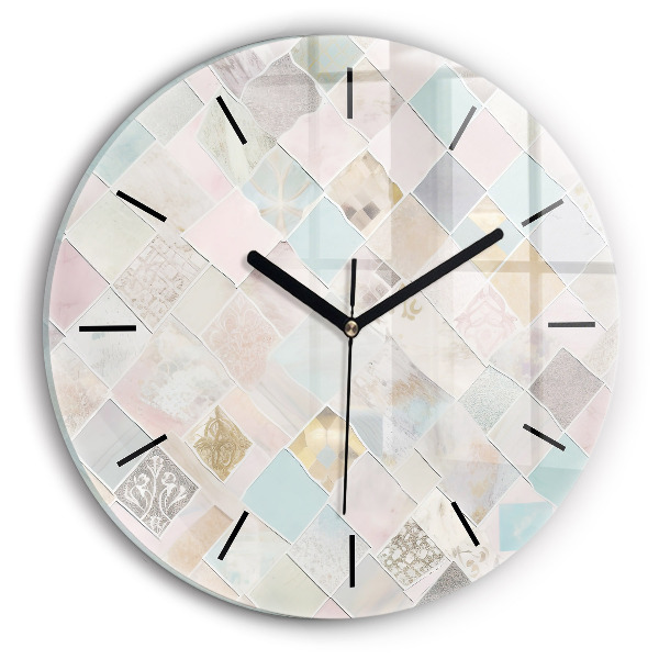 Orologio rotondo in vetro Piastrelle colorate