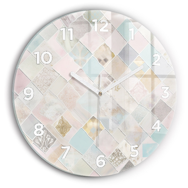 Orologio rotondo in vetro Piastrelle colorate