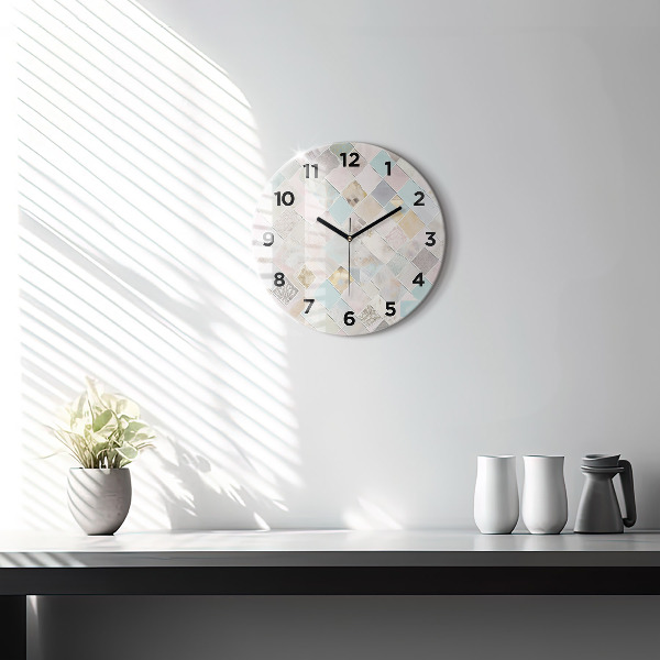 Orologio rotondo in vetro Piastrelle colorate
