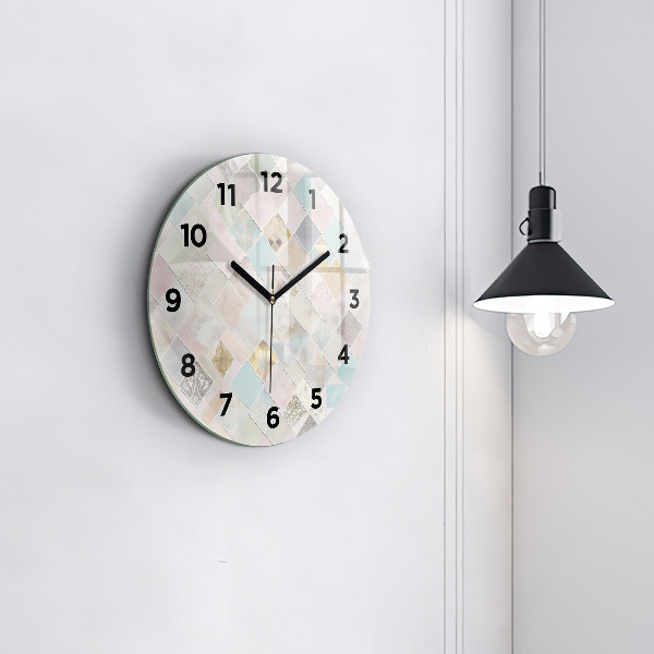 Orologio rotondo in vetro Piastrelle colorate