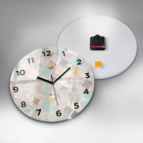 Orologio rotondo in vetro Piastrelle colorate