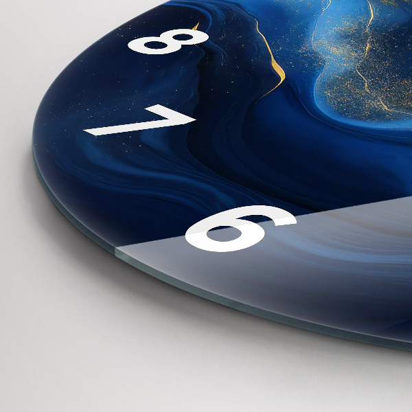 Orologio rotondo in vetro Marmo blu