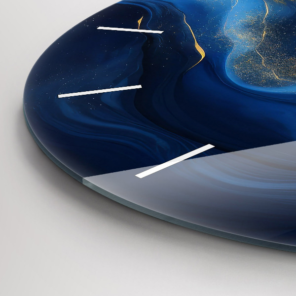 Orologio rotondo in vetro Marmo blu