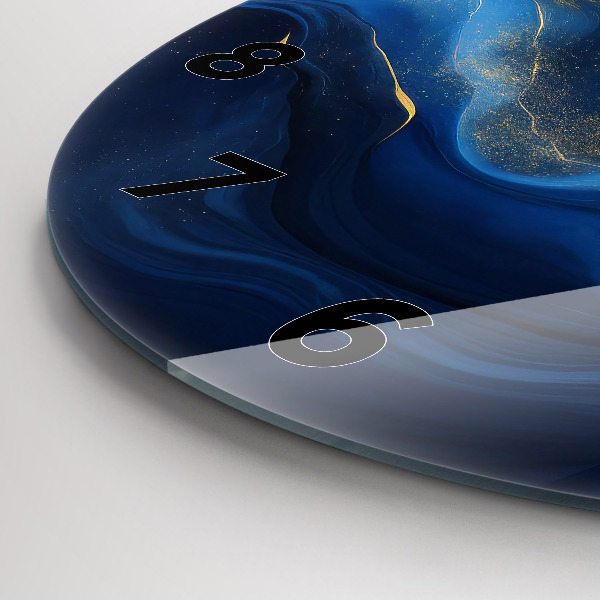 Orologio rotondo in vetro Marmo blu