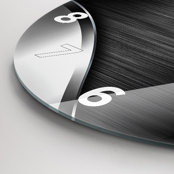 Orologio rotondo in vetro Linee nere e argentate