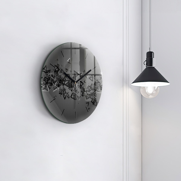 Orologio rotondo in vetro Astrazione oscura