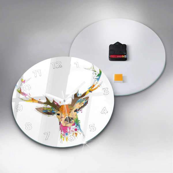 Orologio rotondo Testa di cervo