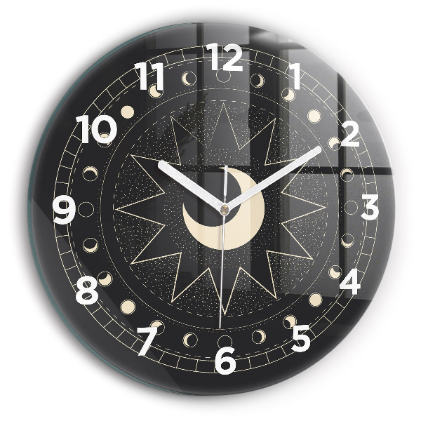 Orologio rotondo in vetro Fasi lunari