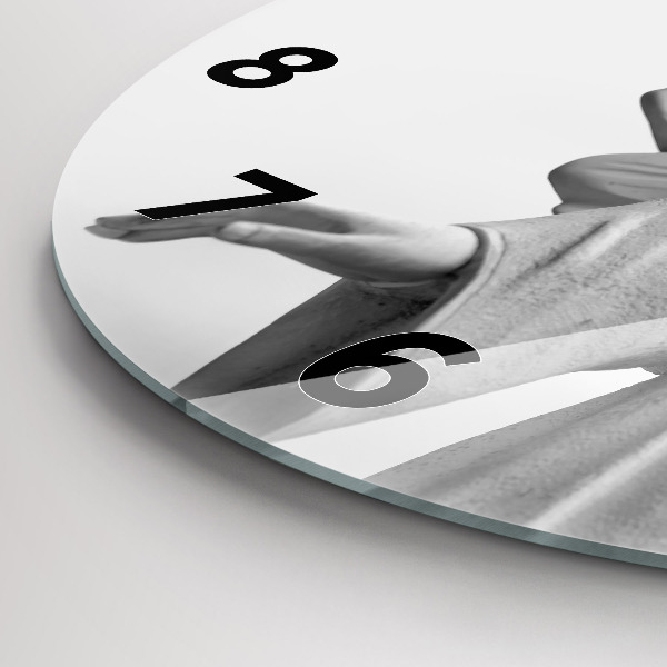 Orologio rotondo in vetro Scultura di un vecchio angelo