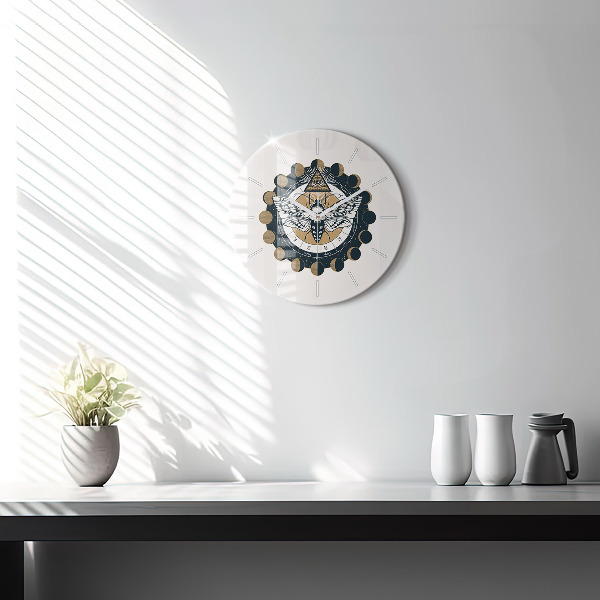 Orologio rotondo in vetro Fasi lunari e l'occhio
