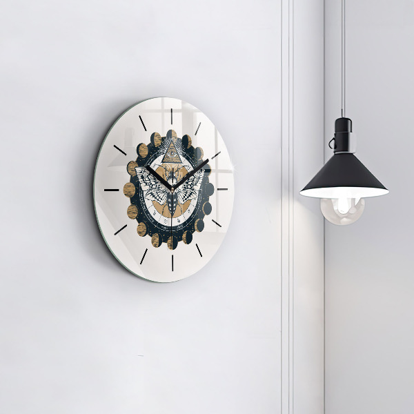 Orologio rotondo in vetro Fasi lunari e l'occhio