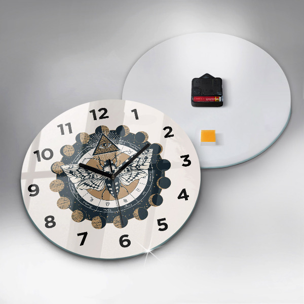 Orologio rotondo in vetro Fasi lunari e l'occhio