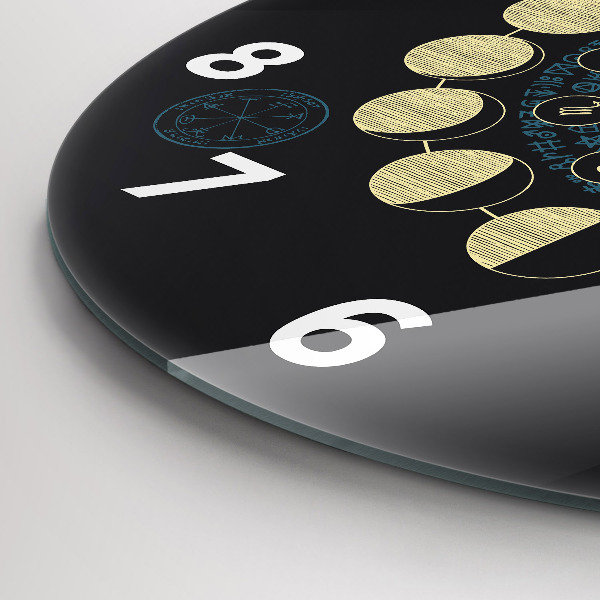 Orologio rotondo in vetro Fasi lunari e insetti