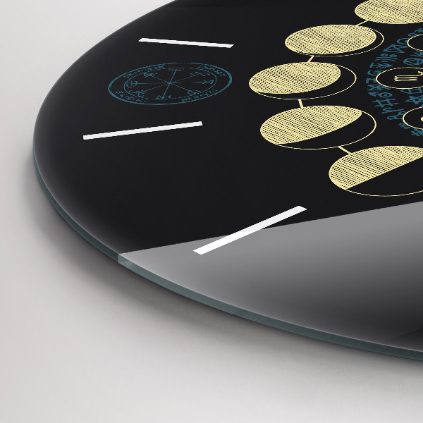 Orologio rotondo in vetro Fasi lunari e insetti