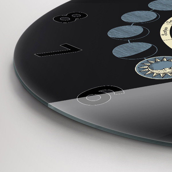 Orologio rotondo in vetro Fasi lunari