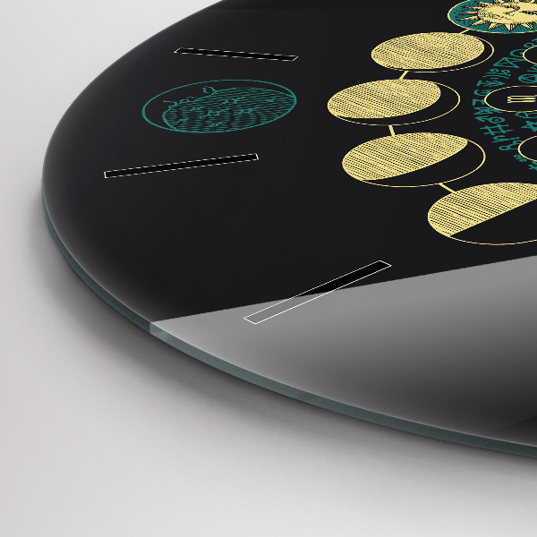 Orologio rotondo in vetro Fasi lunari