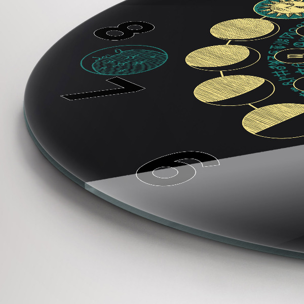 Orologio rotondo in vetro Fasi lunari