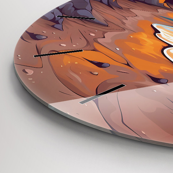 Orologio rotondo in vetro Oceano e sole da favola