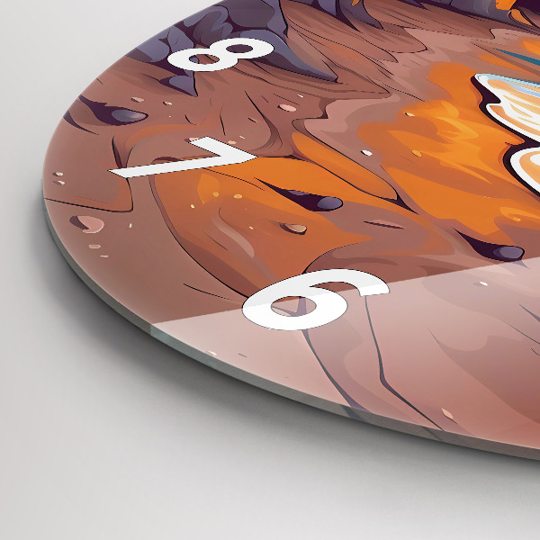 Orologio rotondo in vetro Oceano e sole da favola