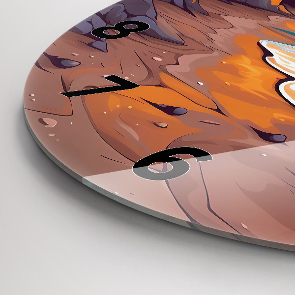 Orologio rotondo in vetro Oceano e sole da favola