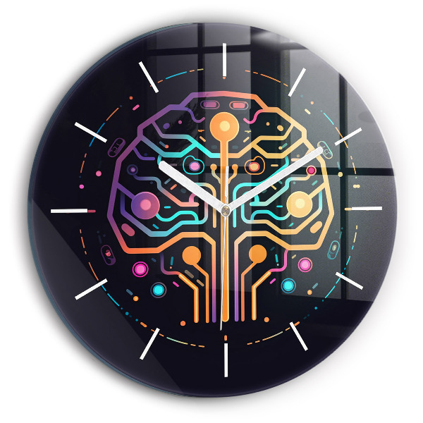 Orologio rotondo in vetro Astrazione colorata