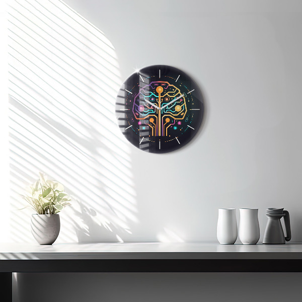 Orologio rotondo in vetro Astrazione colorata