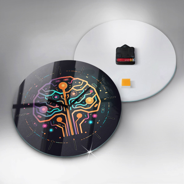 Orologio rotondo in vetro Astrazione colorata
