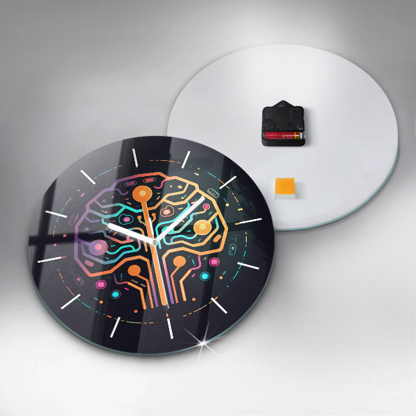 Orologio rotondo in vetro Astrazione colorata