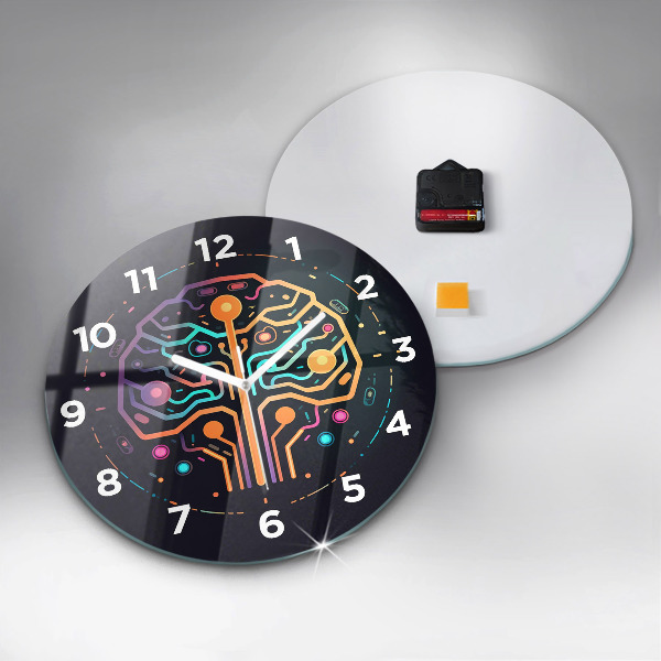 Orologio rotondo in vetro Astrazione colorata