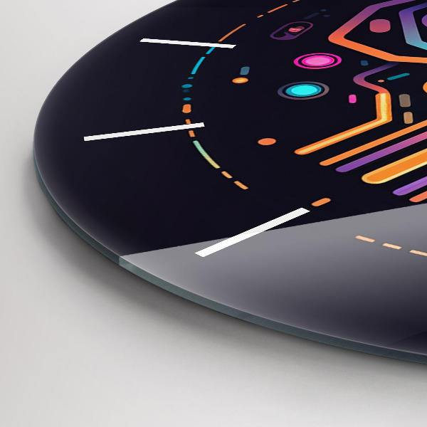 Orologio rotondo in vetro Astrazione colorata