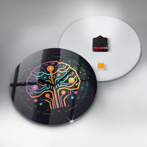 Orologio rotondo in vetro Astrazione colorata