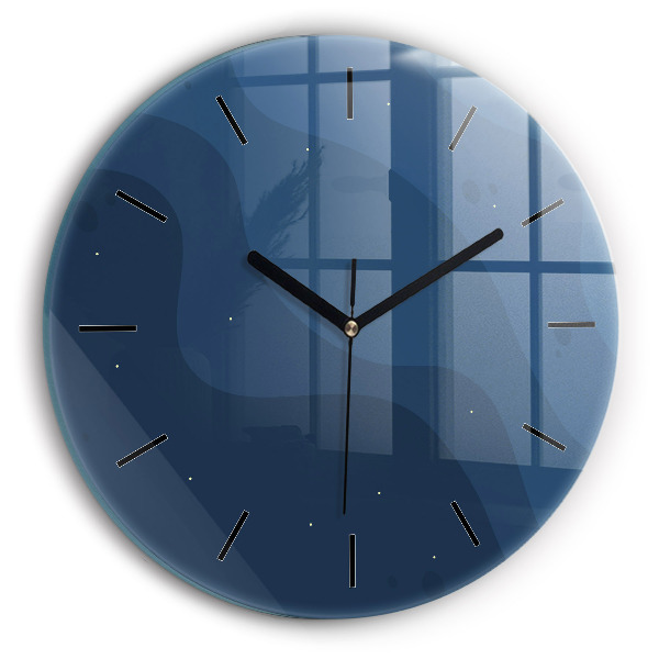Orologio rotondo in vetro Onde blu