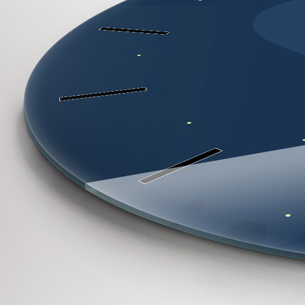 Orologio rotondo in vetro Onde blu