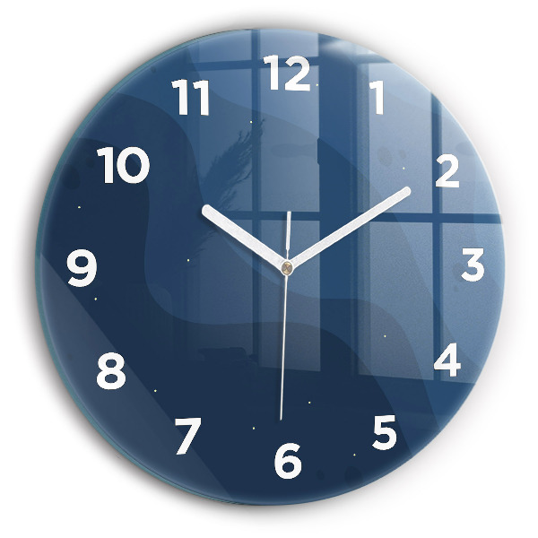 Orologio rotondo in vetro Onde blu