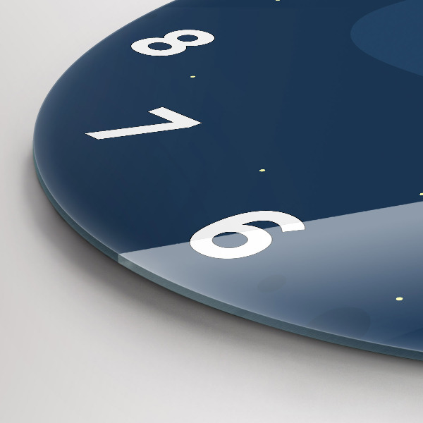 Orologio rotondo in vetro Onde blu