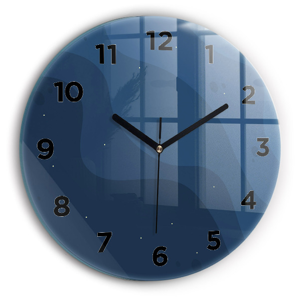 Orologio rotondo in vetro Onde blu
