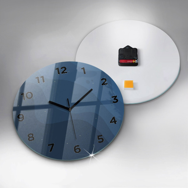 Orologio rotondo in vetro Onde blu