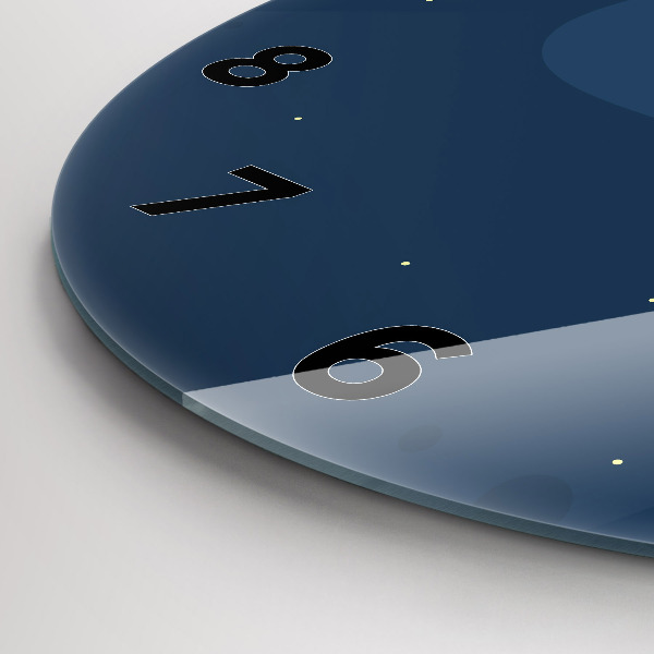 Orologio rotondo in vetro Onde blu
