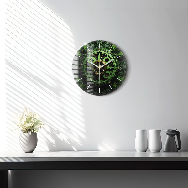 Orologio rotondo in vetro Meccanismo verde