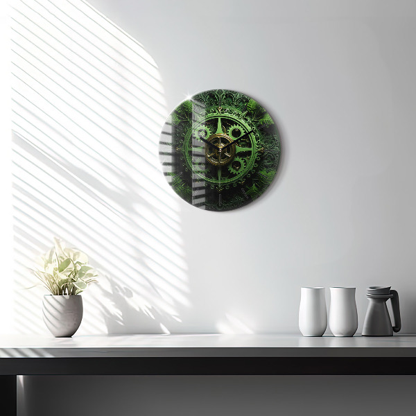 Orologio rotondo in vetro Meccanismo verde
