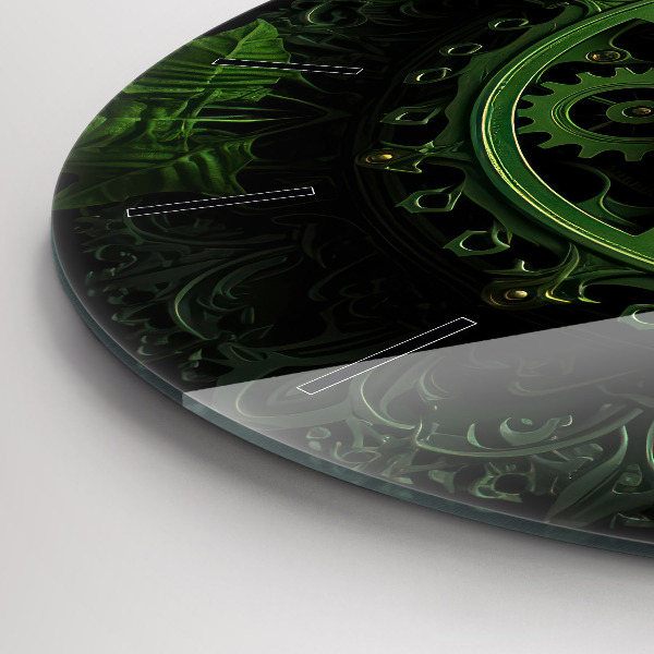 Orologio rotondo in vetro Meccanismo verde