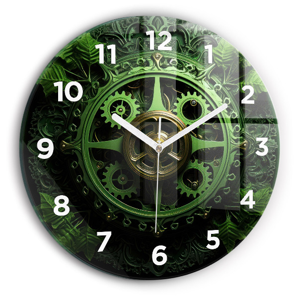 Orologio rotondo in vetro Meccanismo verde