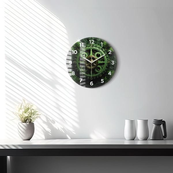 Orologio rotondo in vetro Meccanismo verde