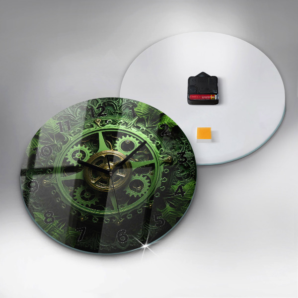 Orologio rotondo in vetro Meccanismo verde