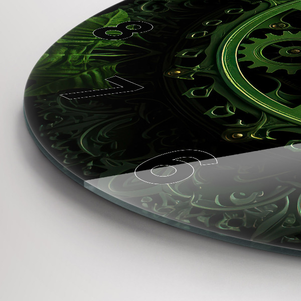 Orologio rotondo in vetro Meccanismo verde